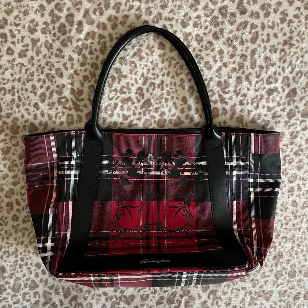 Victorias Secret Plaid Tote Bag